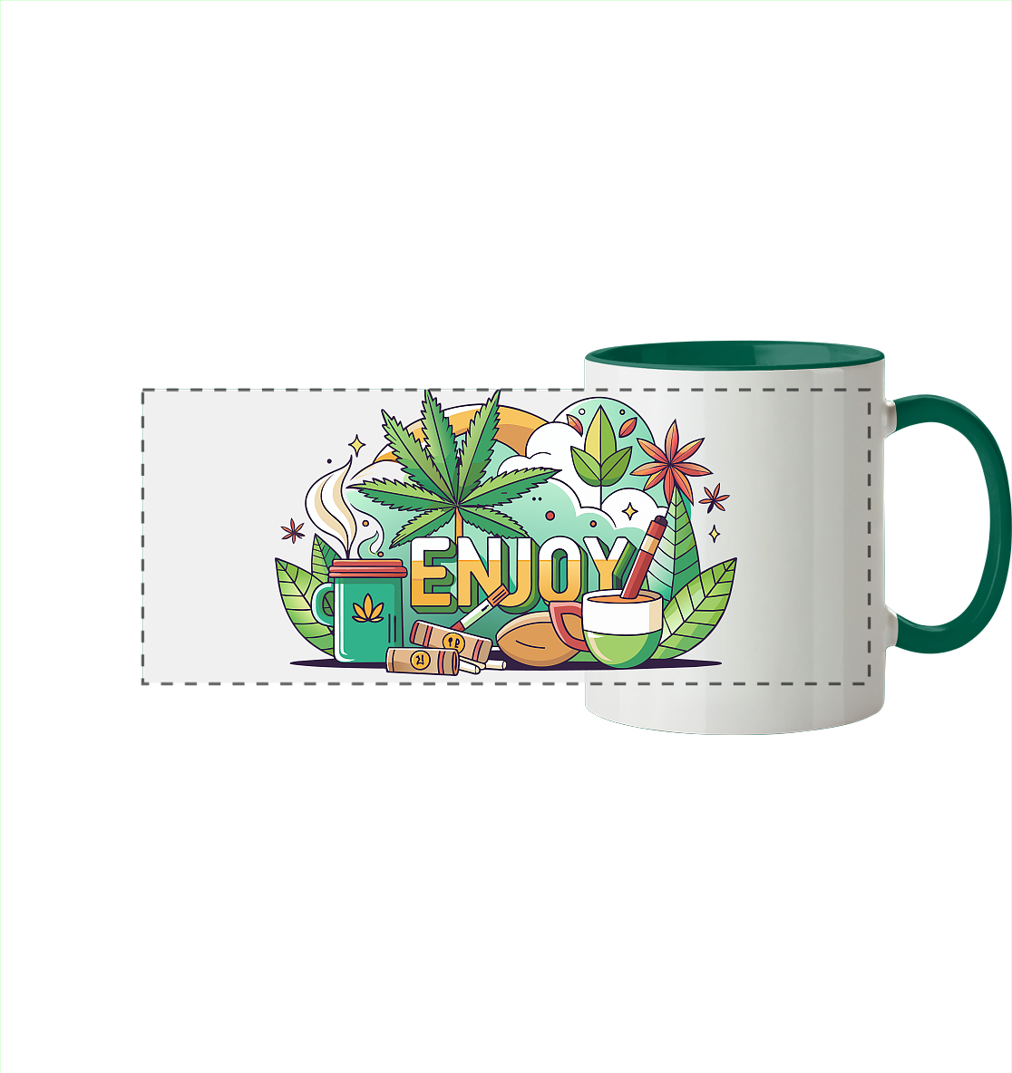 Enjoy - Panorama Tasse zweifarbig