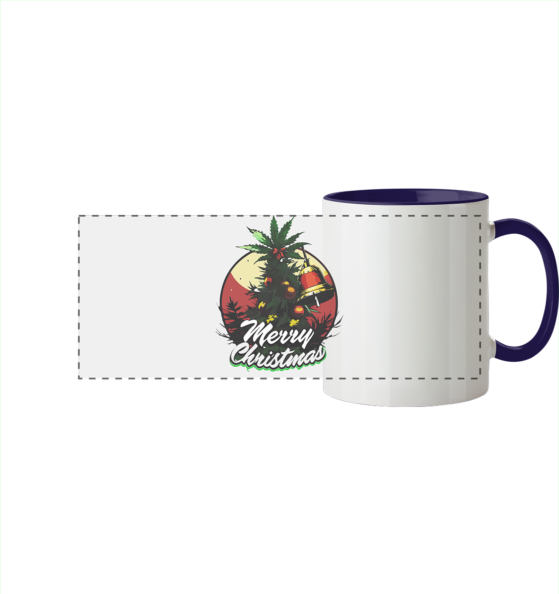Christmas Bell - Panorama Tasse zweifarbig