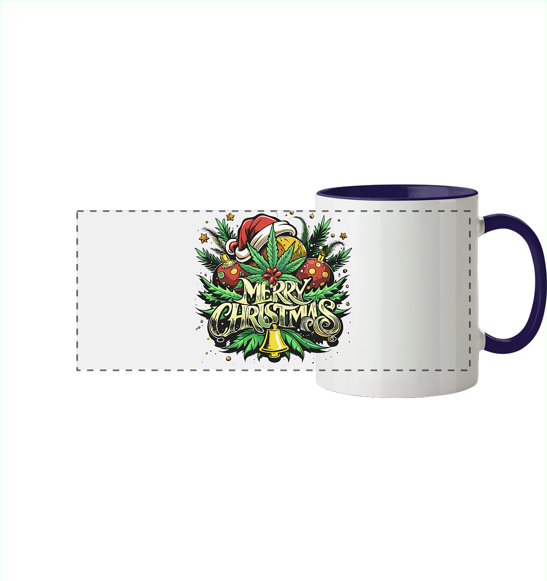 Bell Christmas - Panorama Tasse zweifarbig