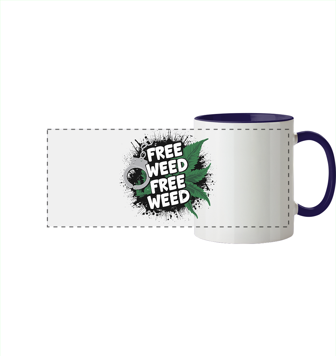 Free Weed - Panorama Tasse zweifarbig