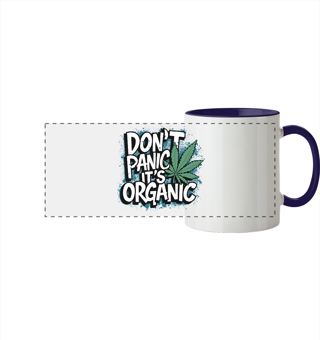 Don't Panic - Panorama Tasse zweifarbig