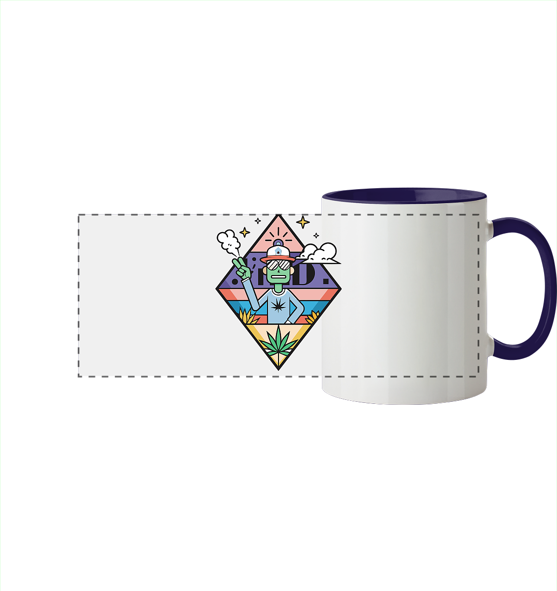 Peace Guy - Panorama Tasse zweifarbig