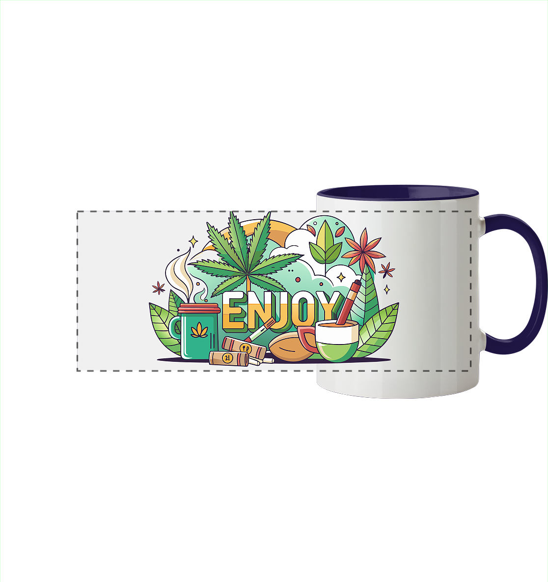 Enjoy - Panorama Tasse zweifarbig