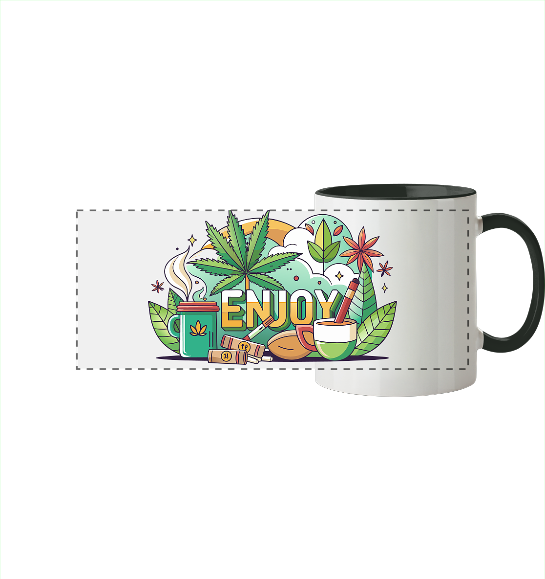 Enjoy - Panorama Tasse zweifarbig