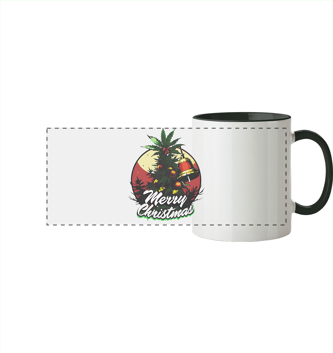 Christmas Bell - Panorama Tasse zweifarbig