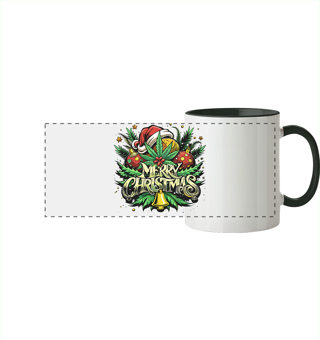 Bell Christmas - Panorama Tasse zweifarbig