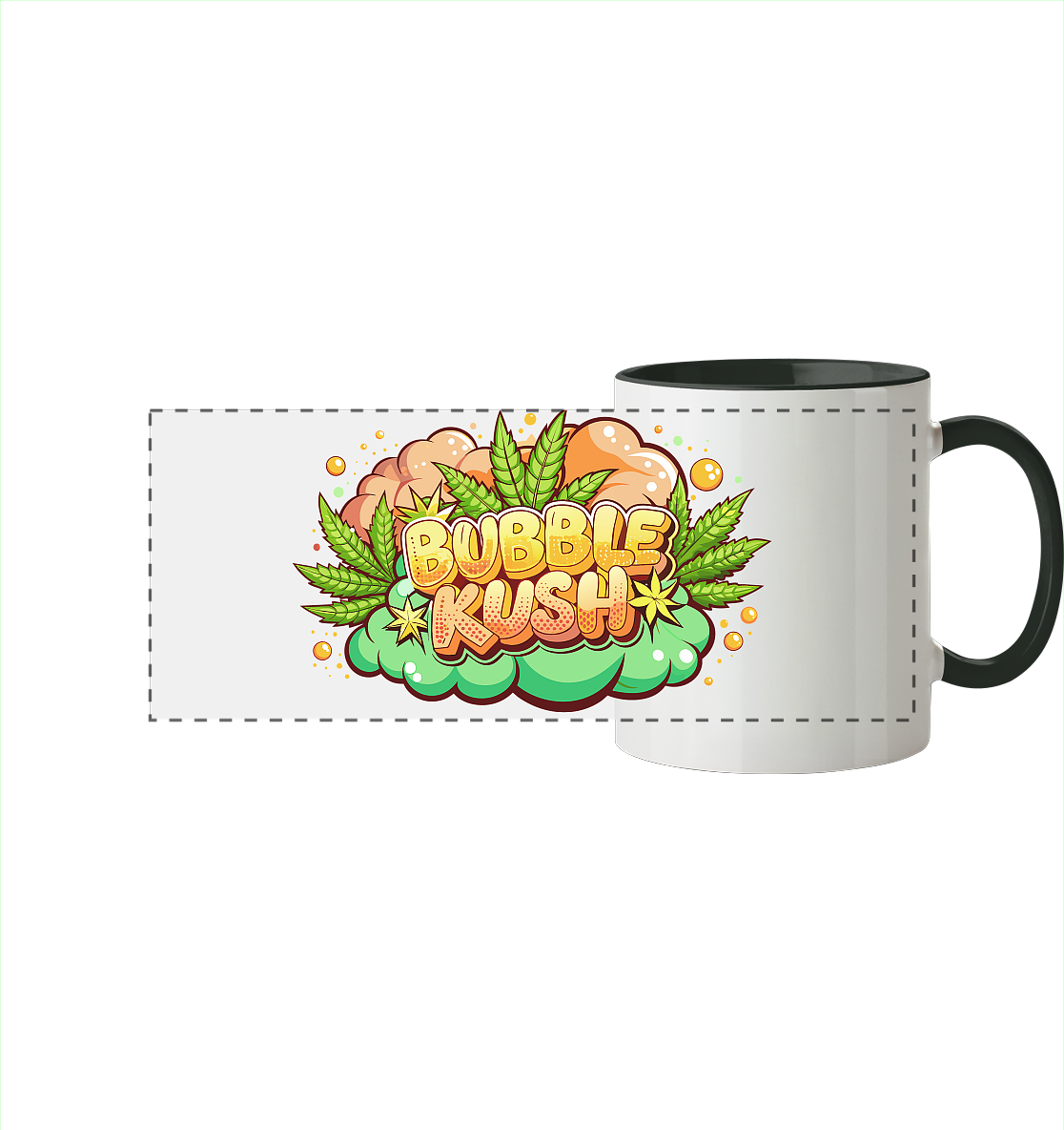 Bubble Kush - Panorama Tasse zweifarbig