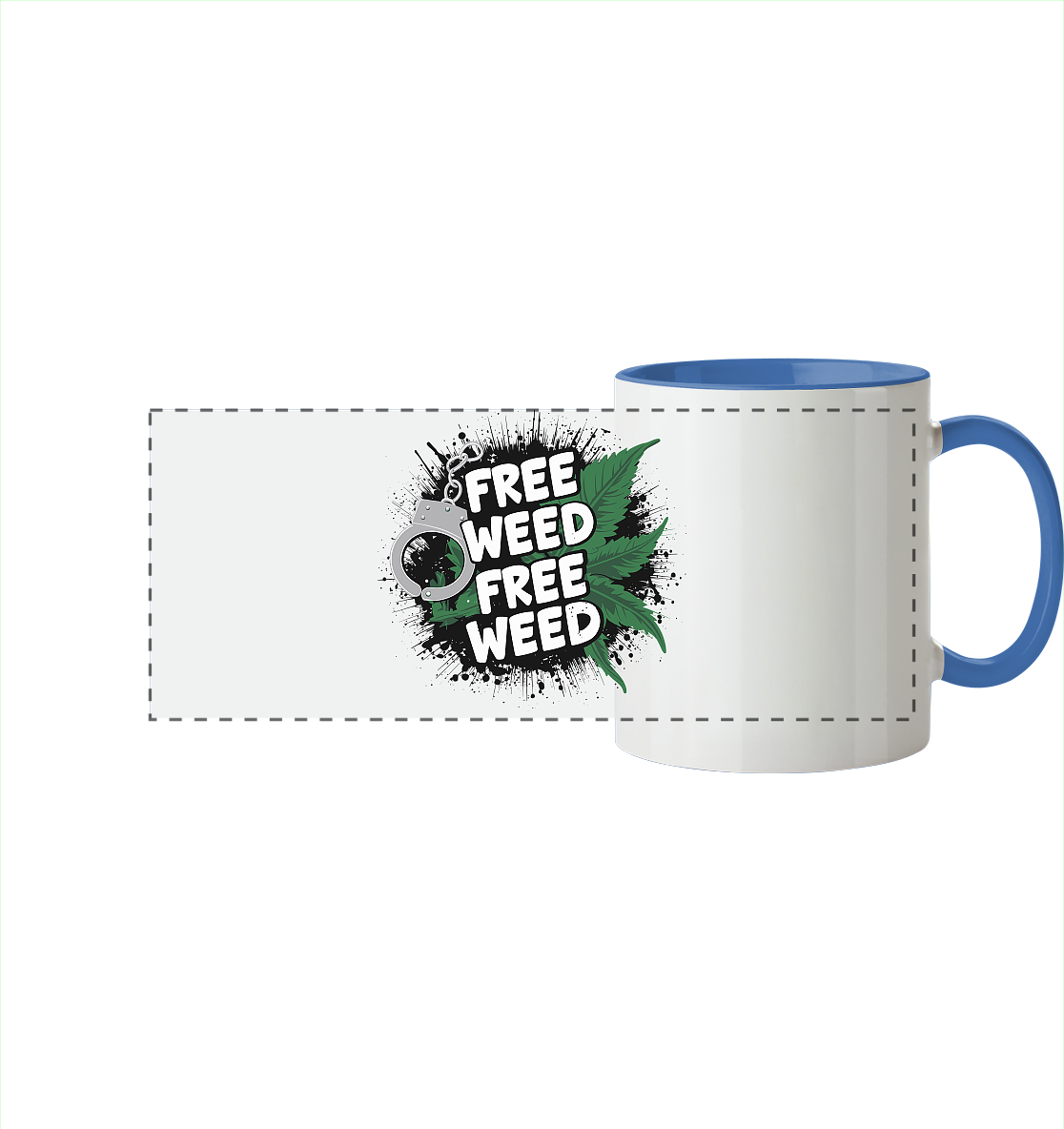 Free Weed - Panorama Tasse zweifarbig