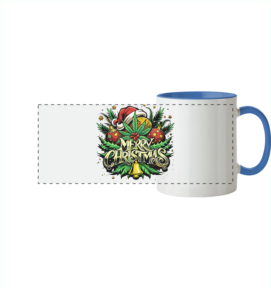 Bell Christmas - Panorama Tasse zweifarbig