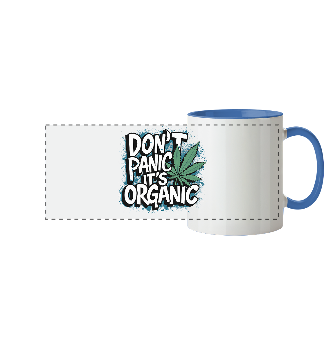 Don't Panic - Panorama Tasse zweifarbig