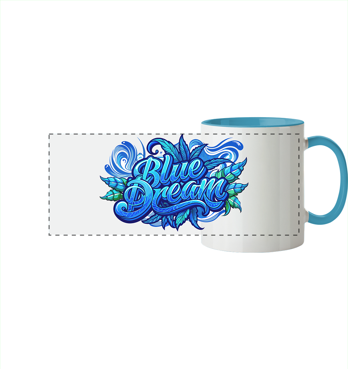 Blue Dream - Panorama Tasse zweifarbig