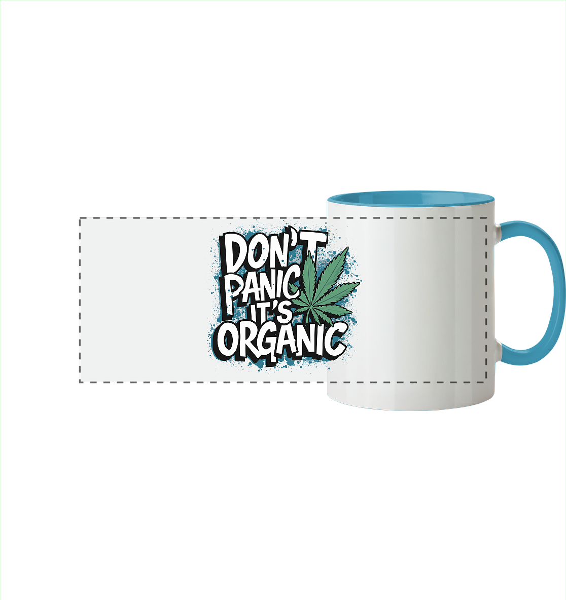 Don't Panic - Panorama Tasse zweifarbig