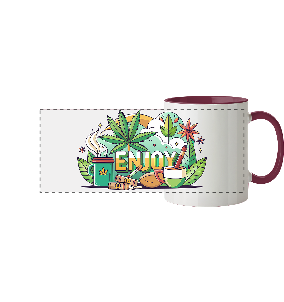 Enjoy - Panorama Tasse zweifarbig