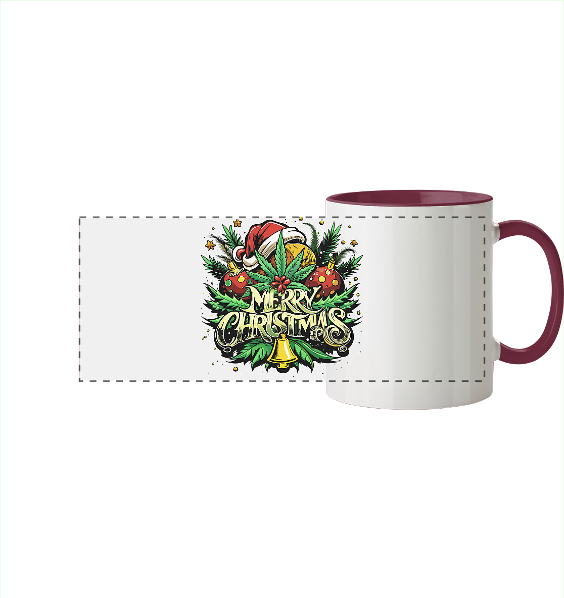 Bell Christmas - Panorama Tasse zweifarbig