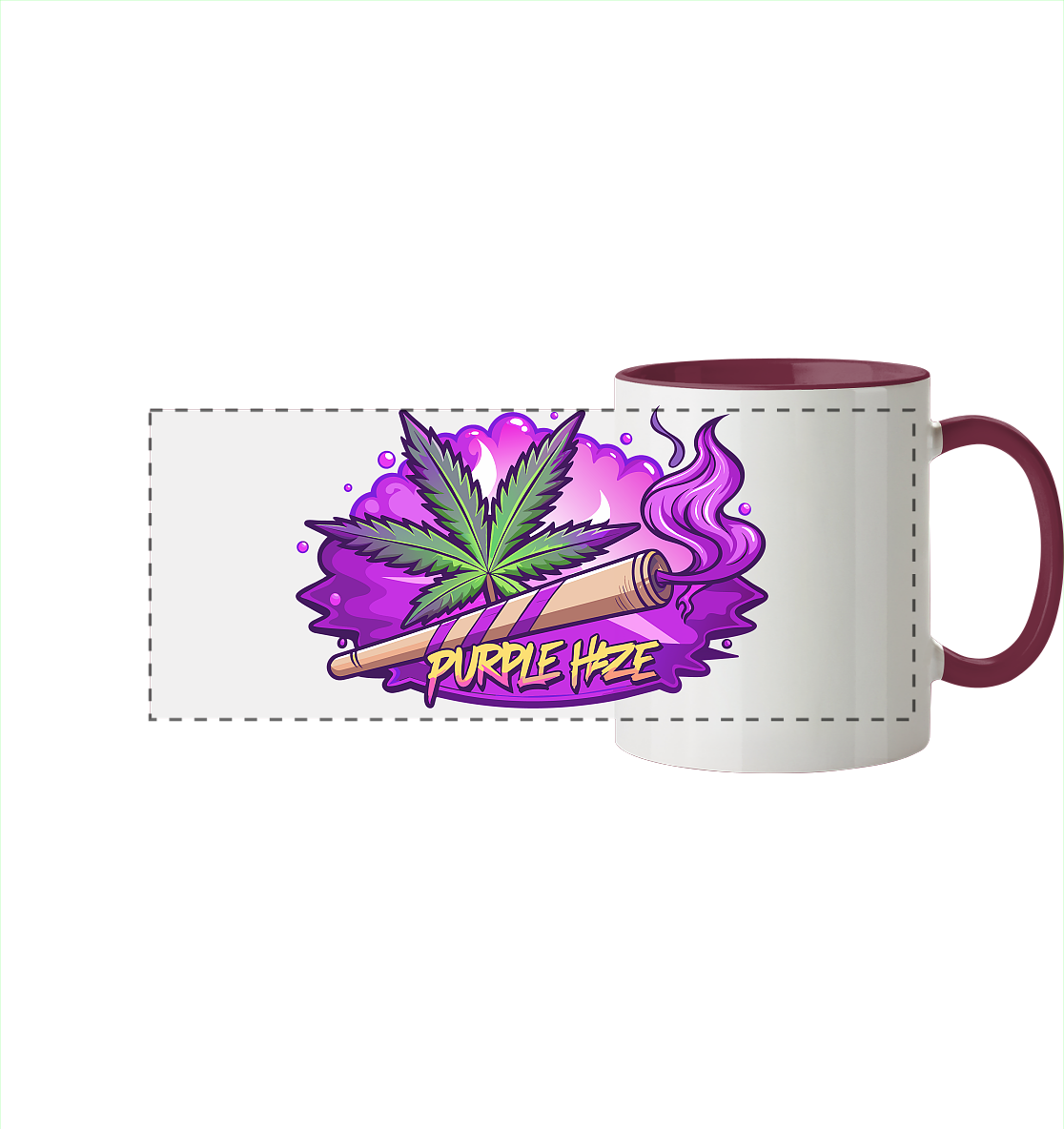 Purple Haze Joint - Panorama Tasse zweifarbig