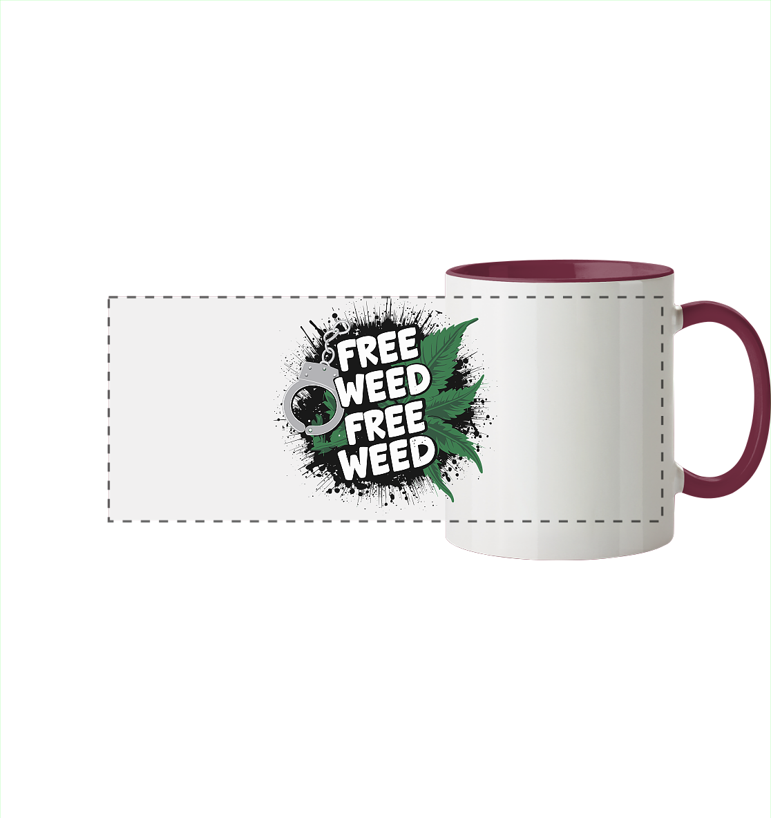 Free Weed - Panorama Tasse zweifarbig