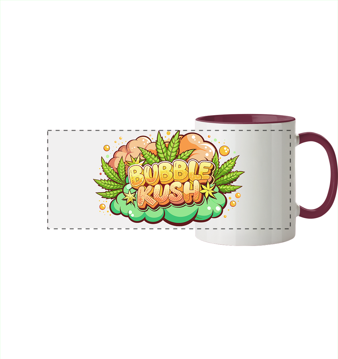 Bubble Kush - Panorama Tasse zweifarbig