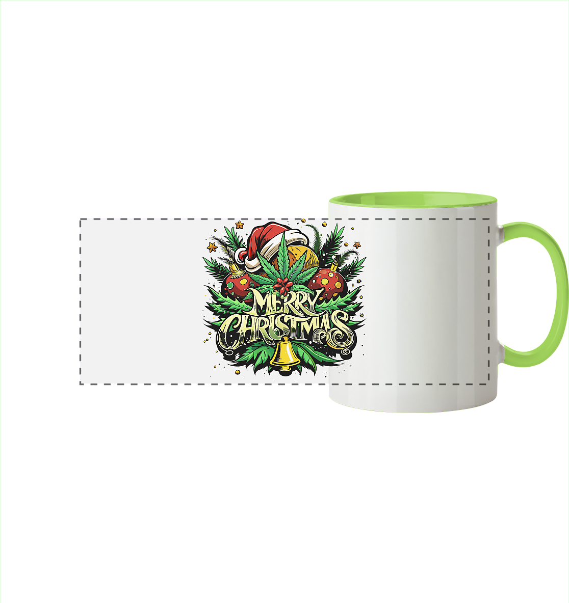 Bell Christmas - Panorama Tasse zweifarbig