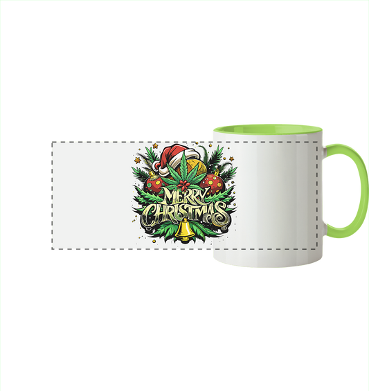 Bell Christmas - Panorama Tasse zweifarbig
