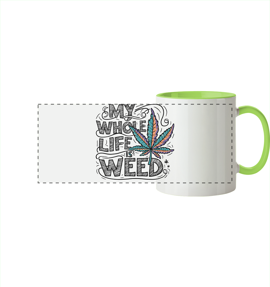 Life Is Weed - Panorama Tasse zweifarbig