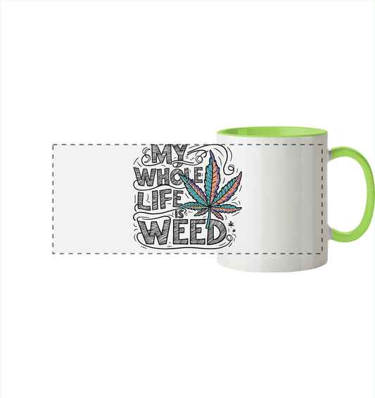 Life Is Weed - Panorama Tasse zweifarbig