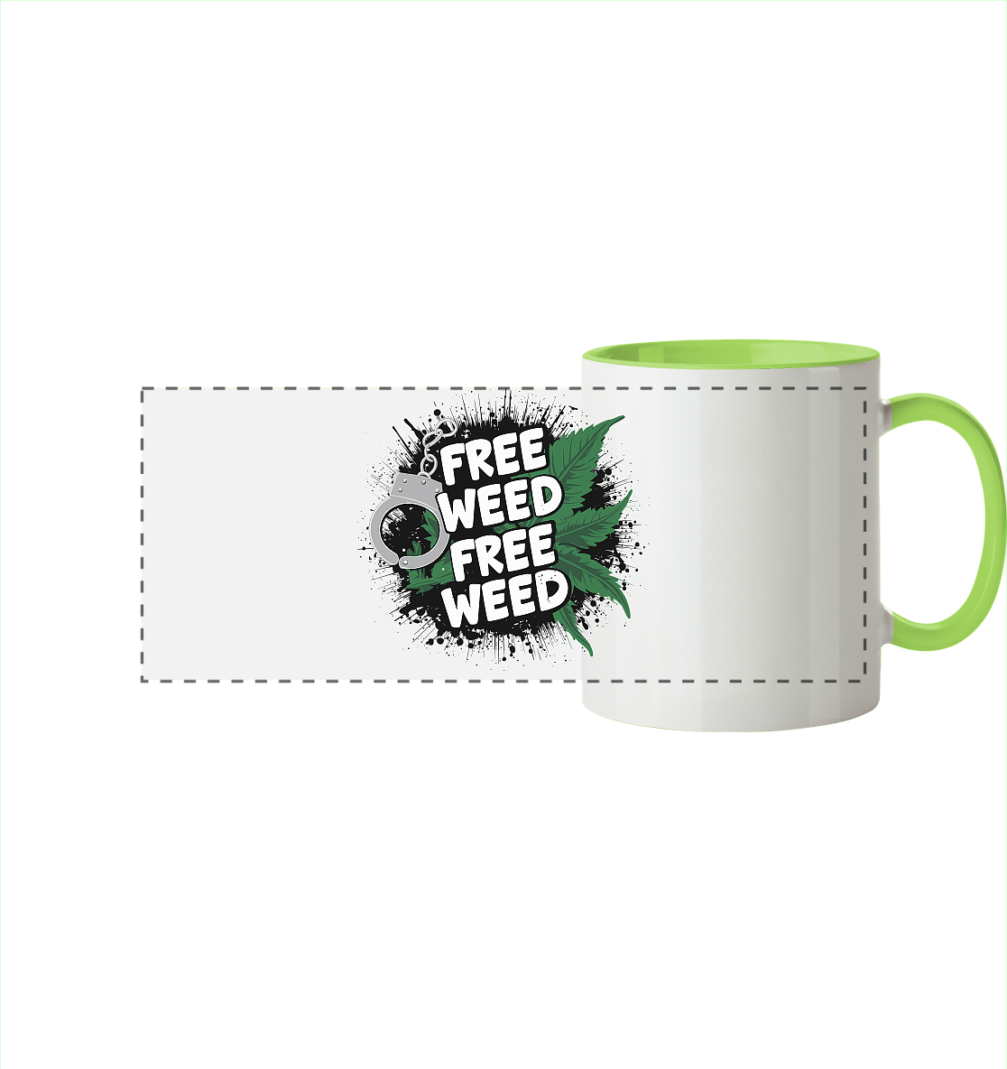 Free Weed - Panorama Tasse zweifarbig