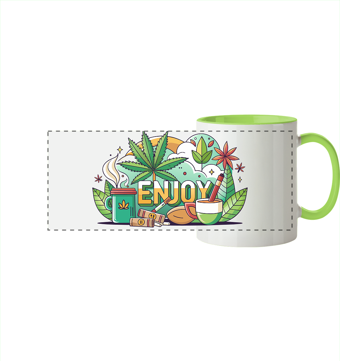 Enjoy - Panorama Tasse zweifarbig