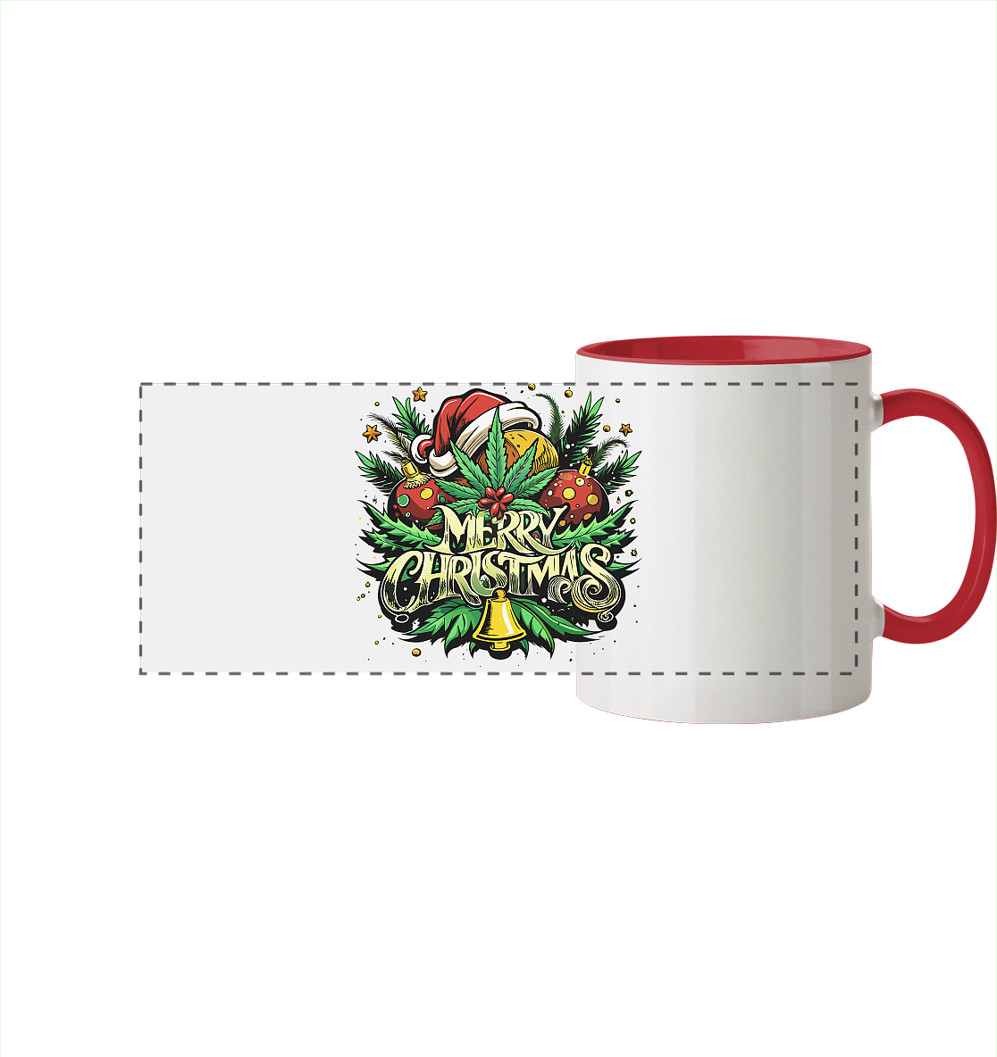 Bell Christmas - Panorama Tasse zweifarbig