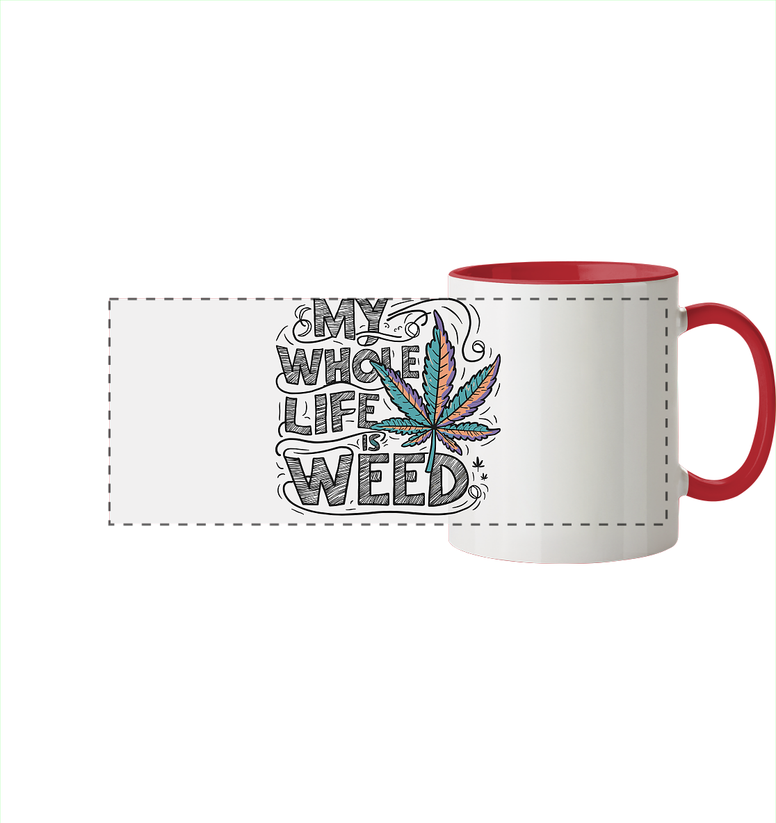 Life Is Weed - Panorama Tasse zweifarbig