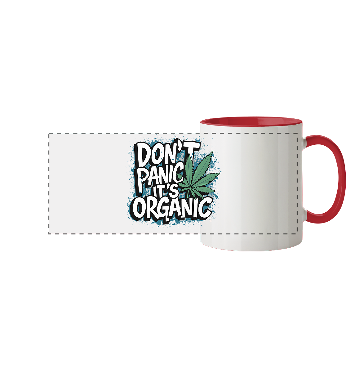 Don't Panic - Panorama Tasse zweifarbig