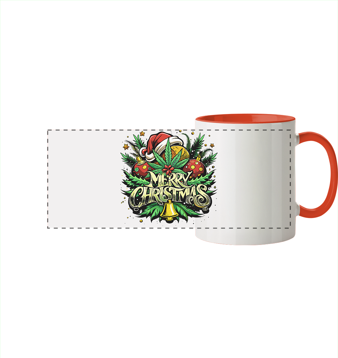 Bell Christmas - Panorama Tasse zweifarbig
