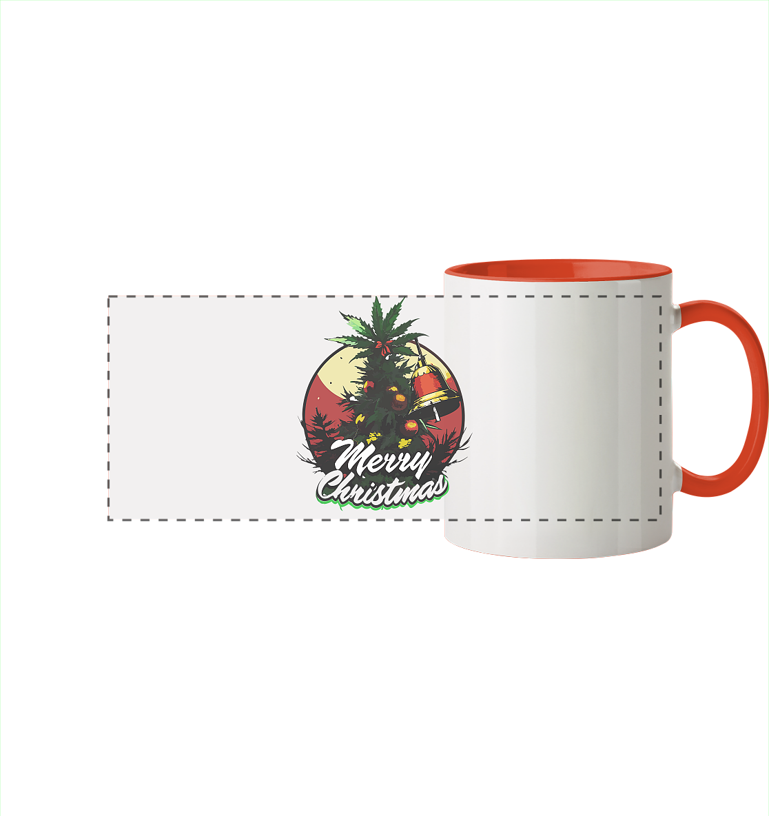 Christmas Bell - Panorama Tasse zweifarbig