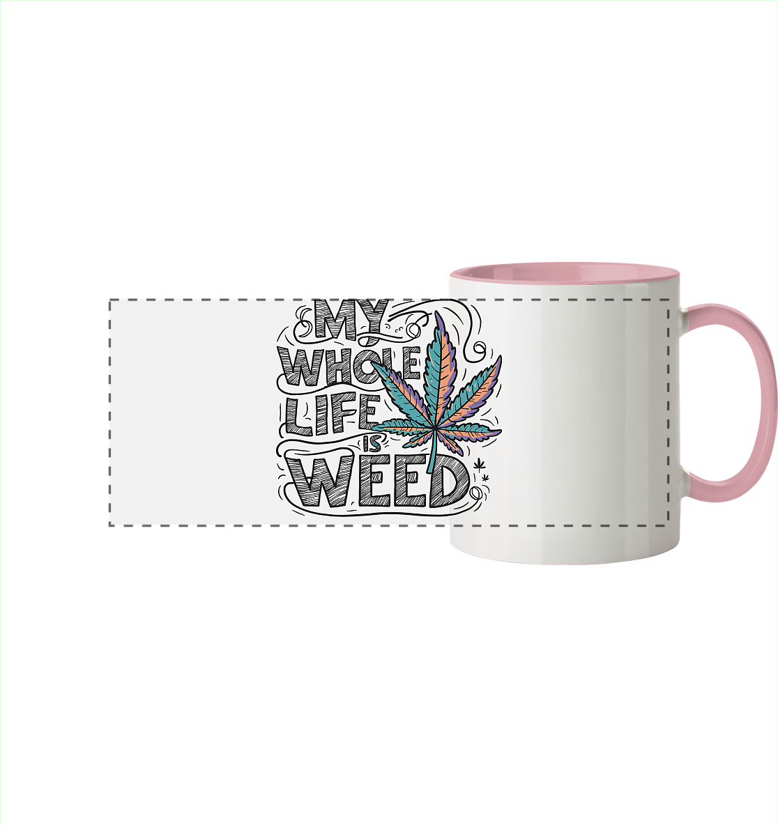 Life Is Weed - Panorama Tasse zweifarbig