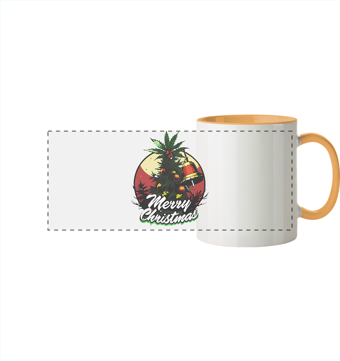 Christmas Bell - Panorama Tasse zweifarbig
