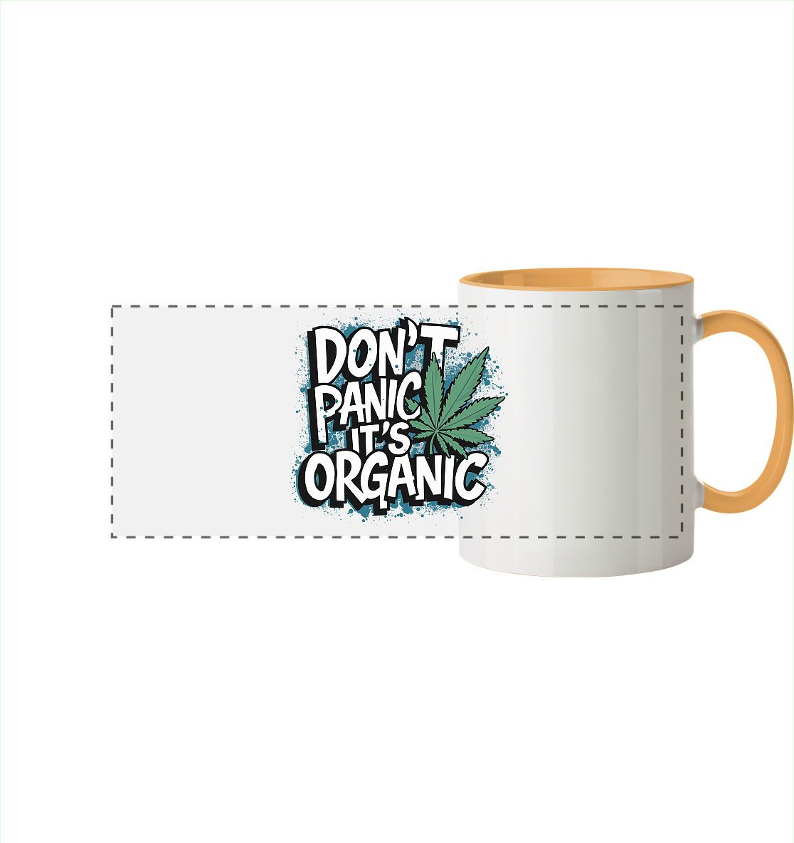 Don't Panic - Panorama Tasse zweifarbig