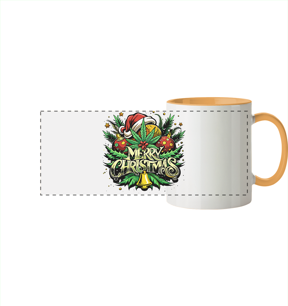 Bell Christmas - Panorama Tasse zweifarbig