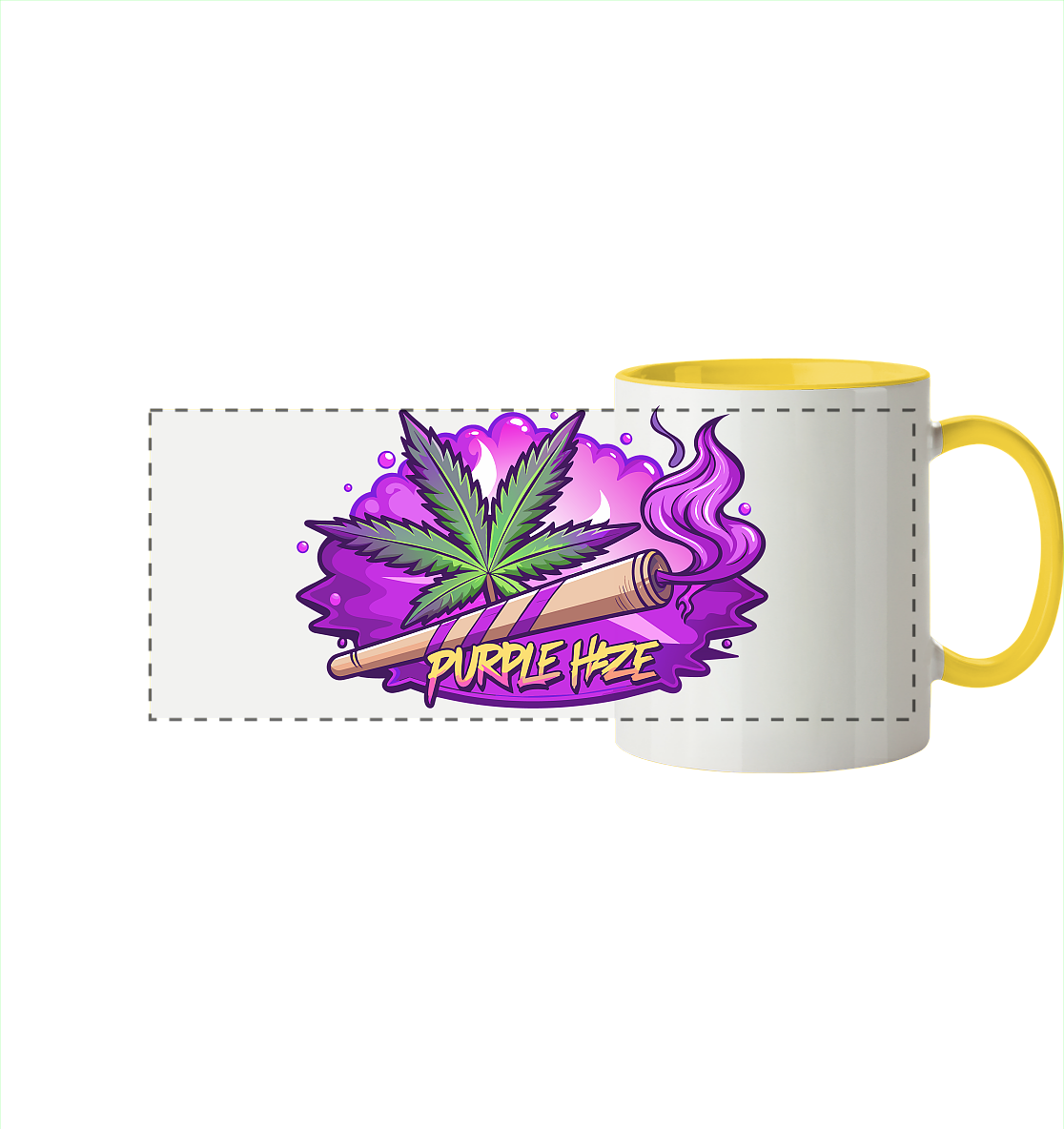 Purple Haze Joint - Panorama Tasse zweifarbig