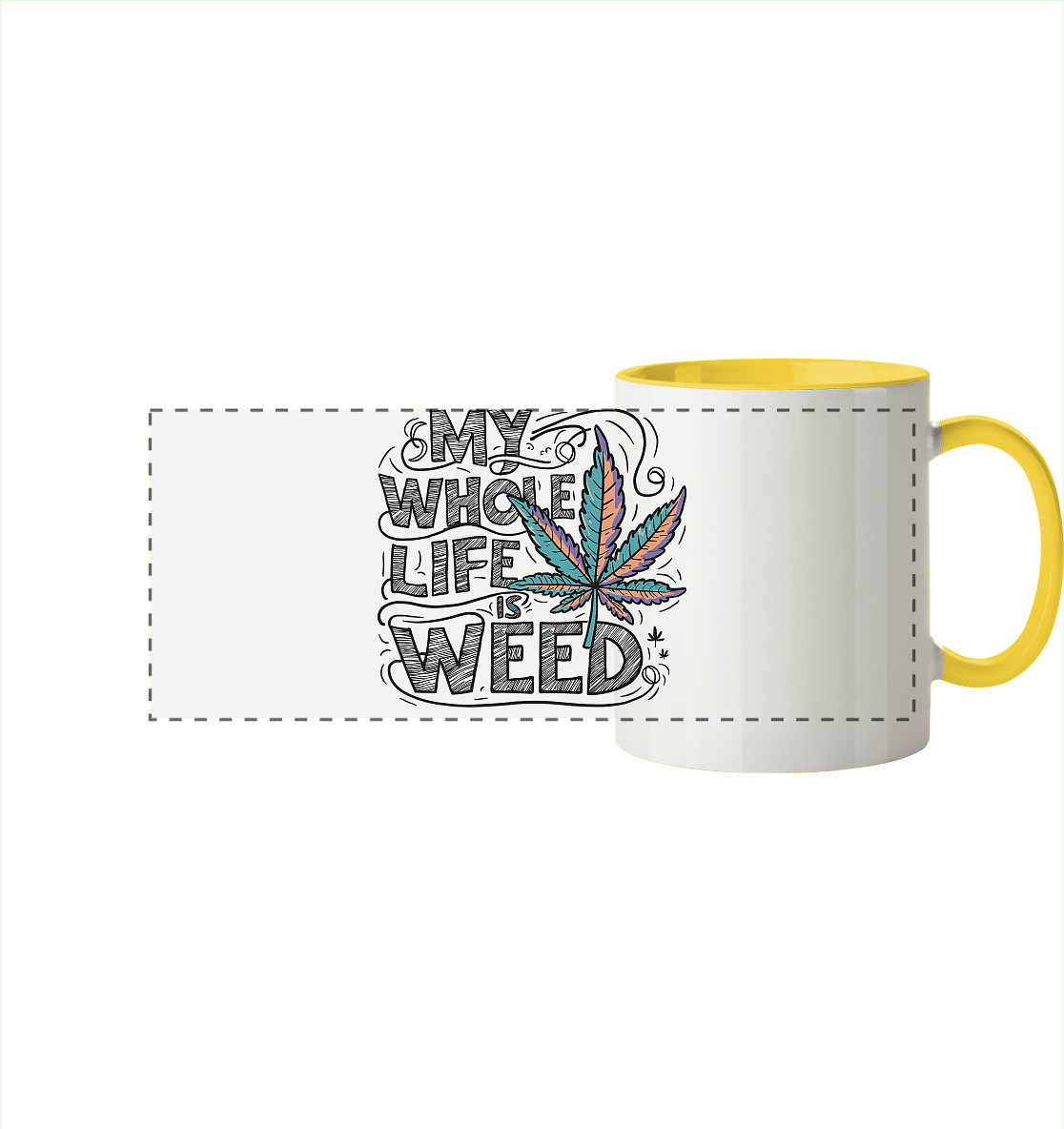 Life Is Weed - Panorama Tasse zweifarbig