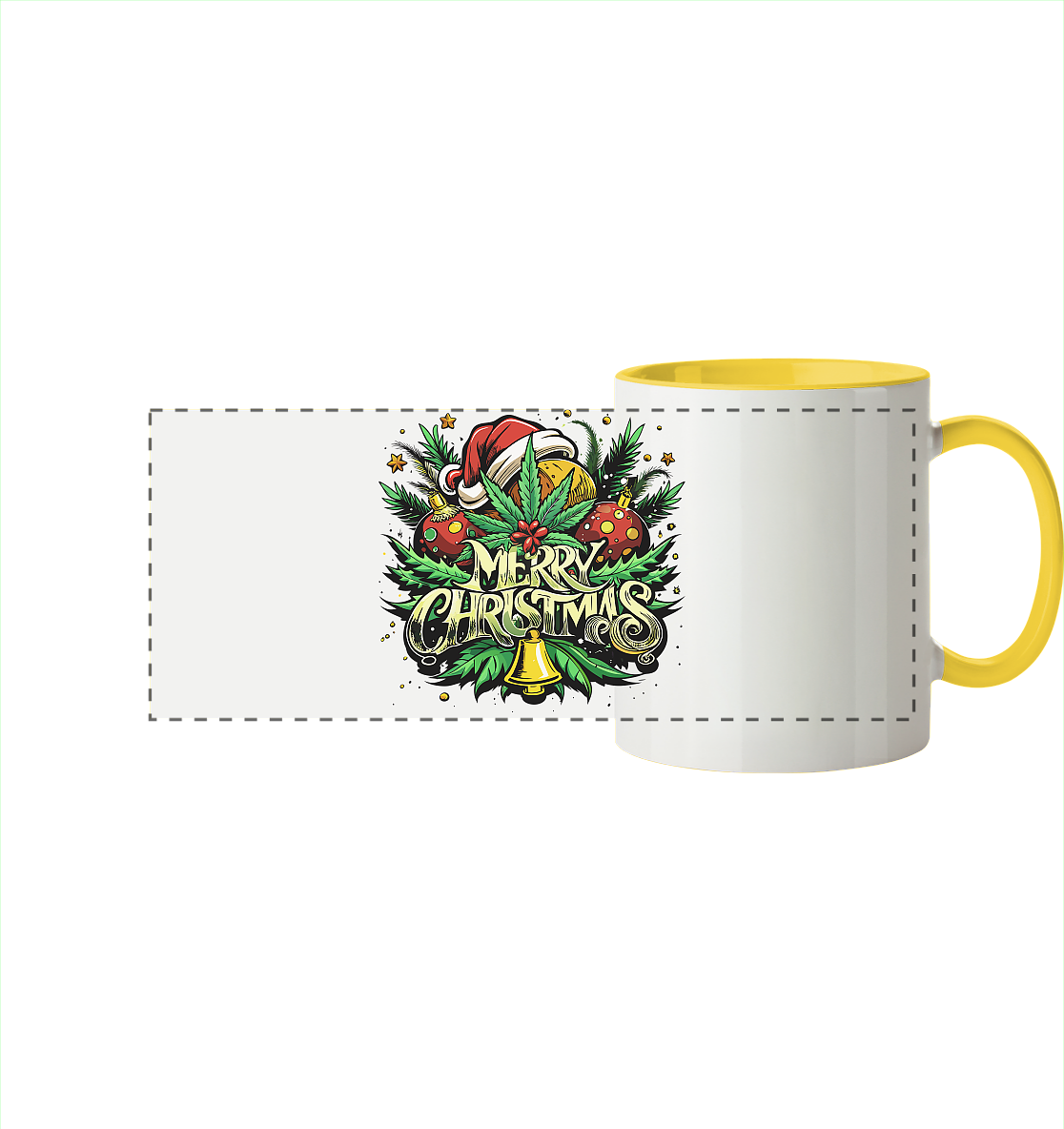 Bell Christmas - Panorama Tasse zweifarbig