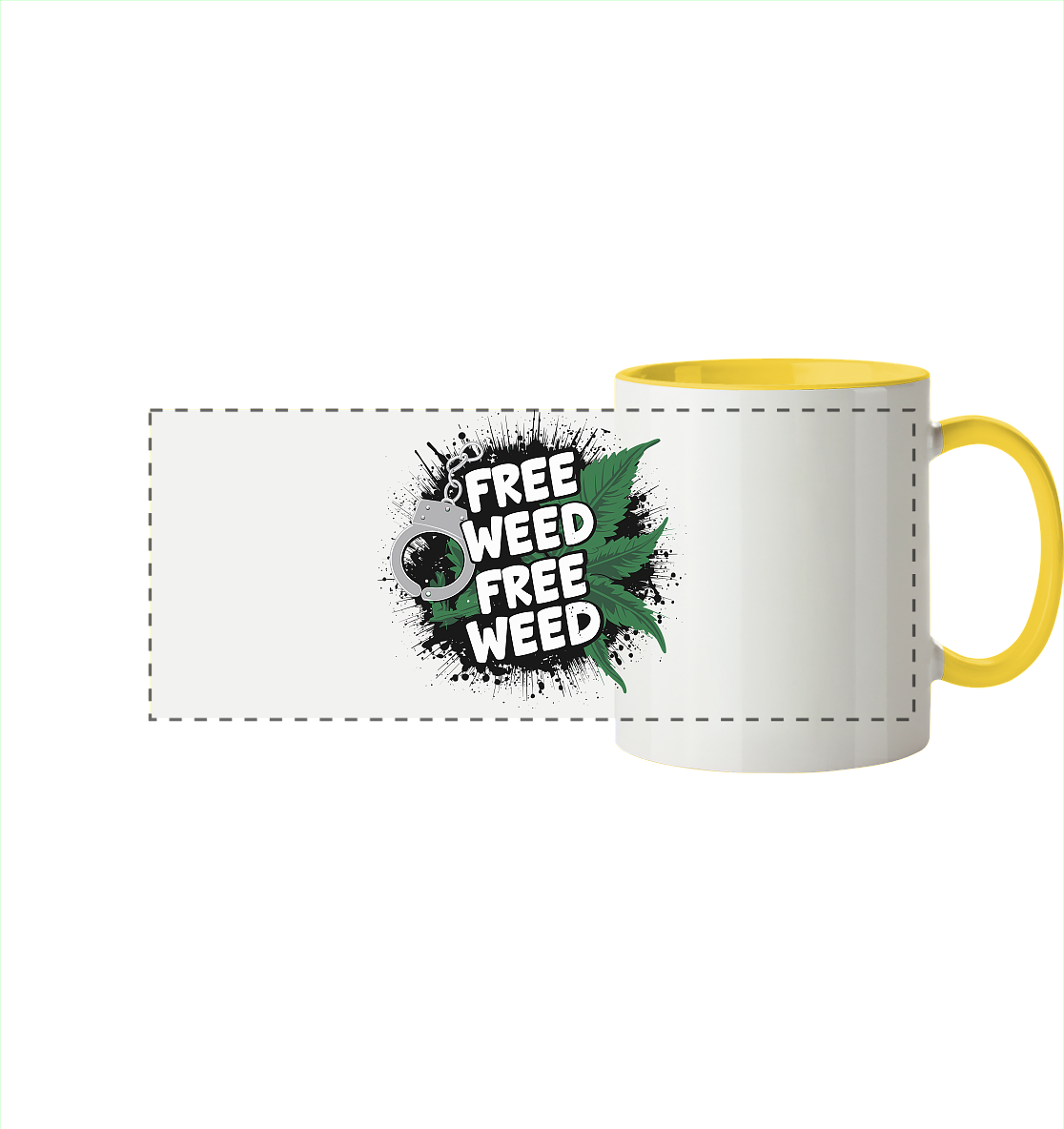 Free Weed - Panorama Tasse zweifarbig