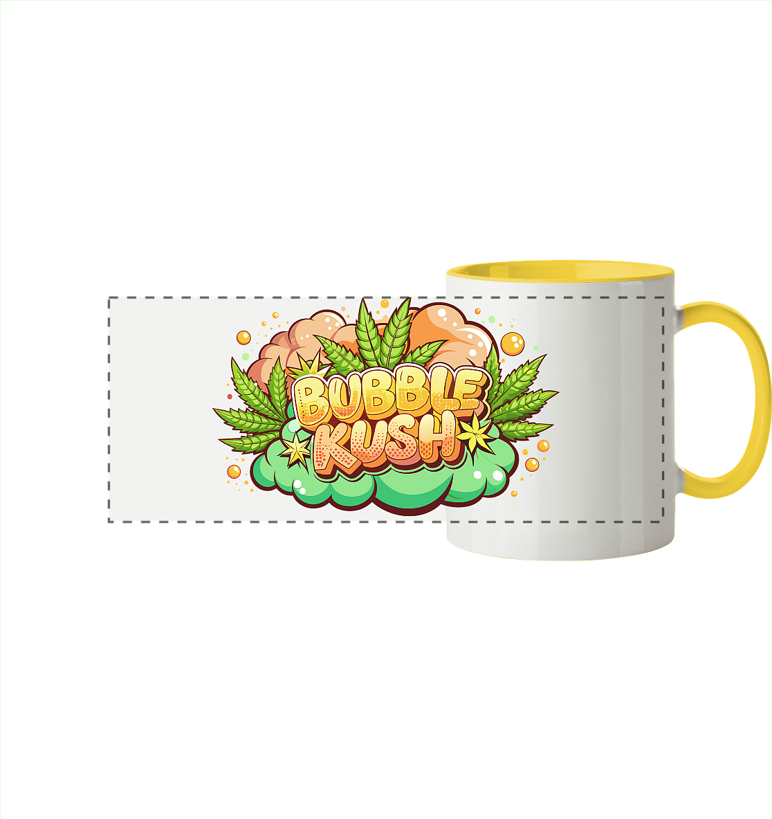 Bubble Kush - Panorama Tasse zweifarbig