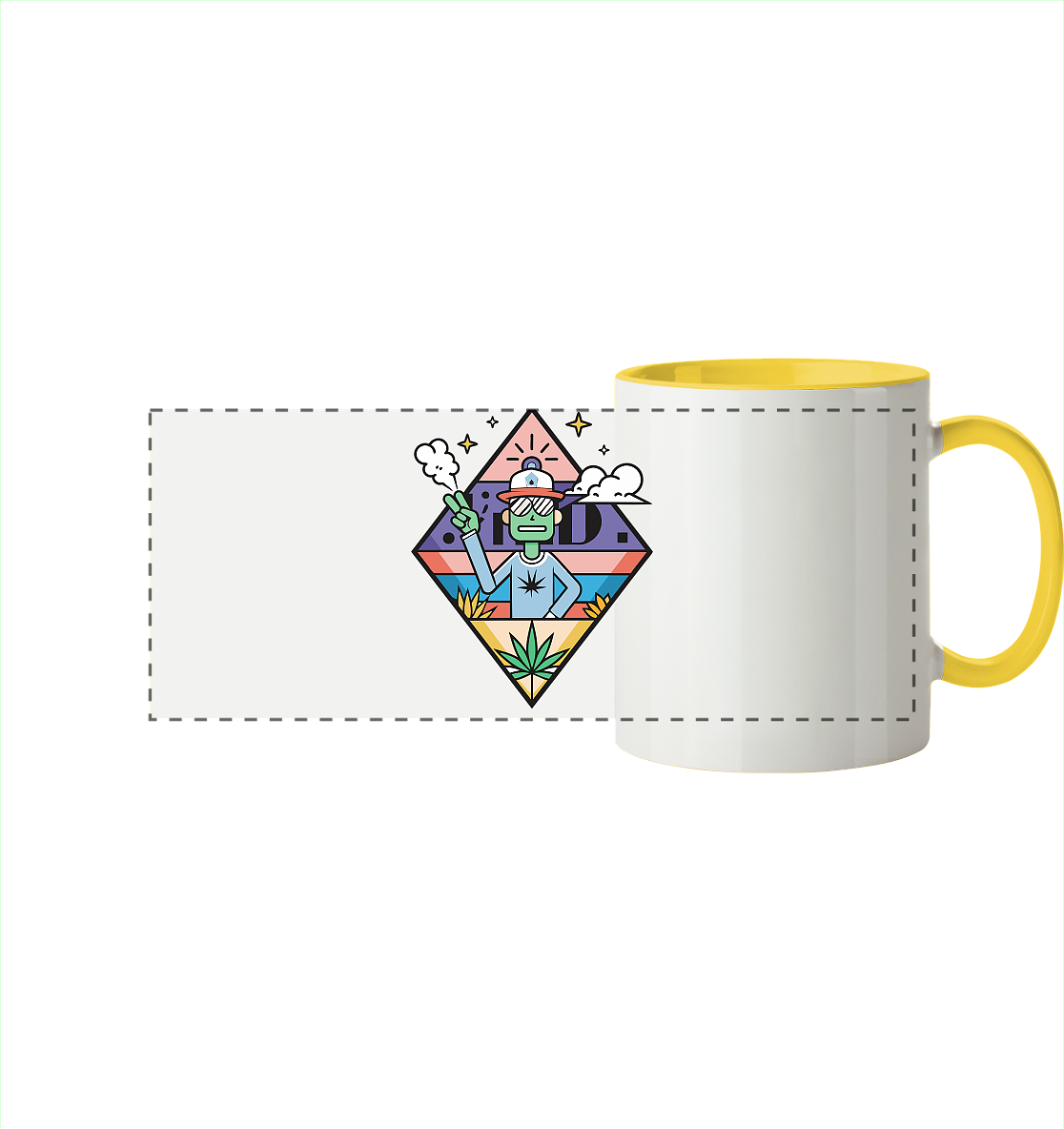 Peace Guy - Panorama Tasse zweifarbig