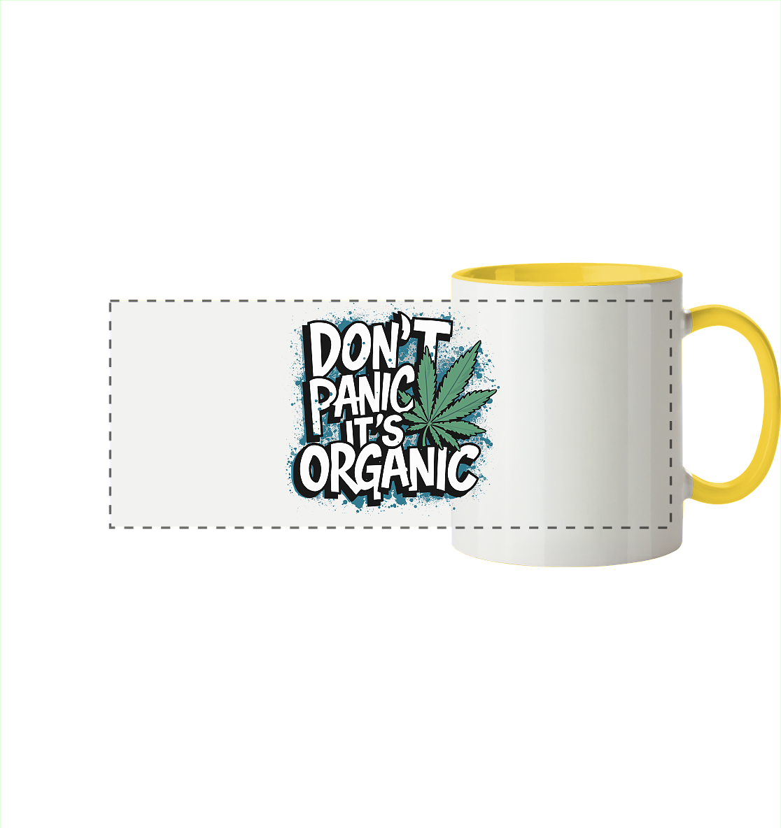 Don't Panic - Panorama Tasse zweifarbig