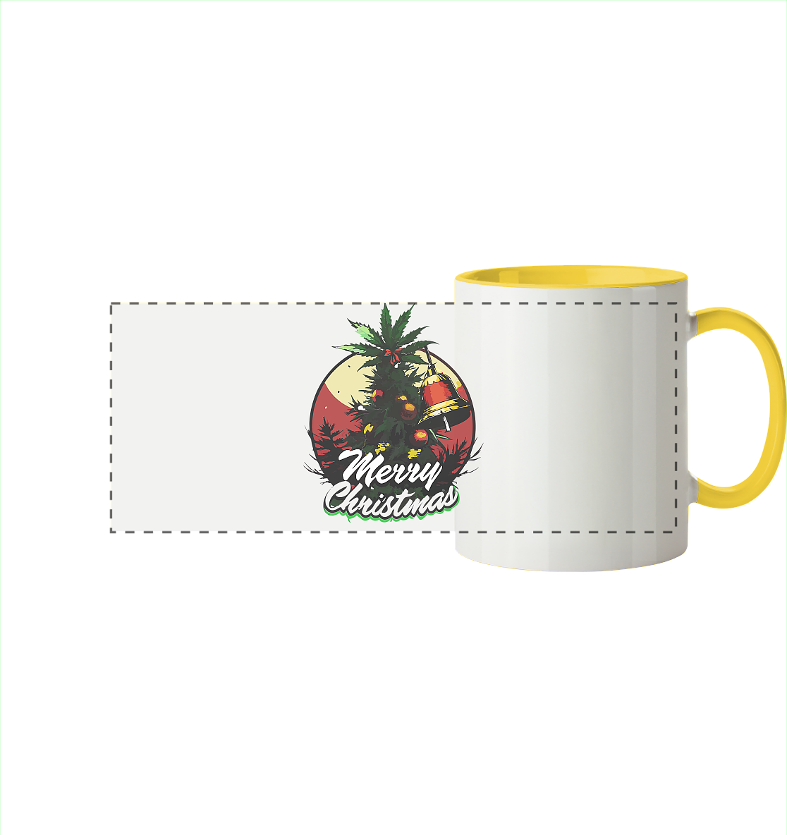 Christmas Bell - Panorama Tasse zweifarbig