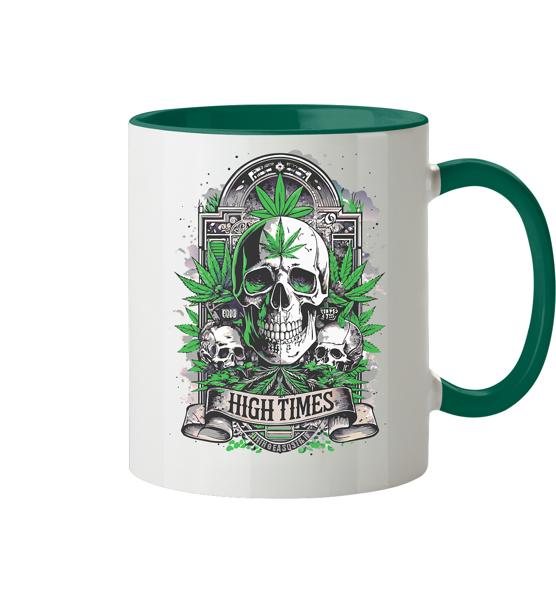 High Times Skull Green - Tasse zweifarbig