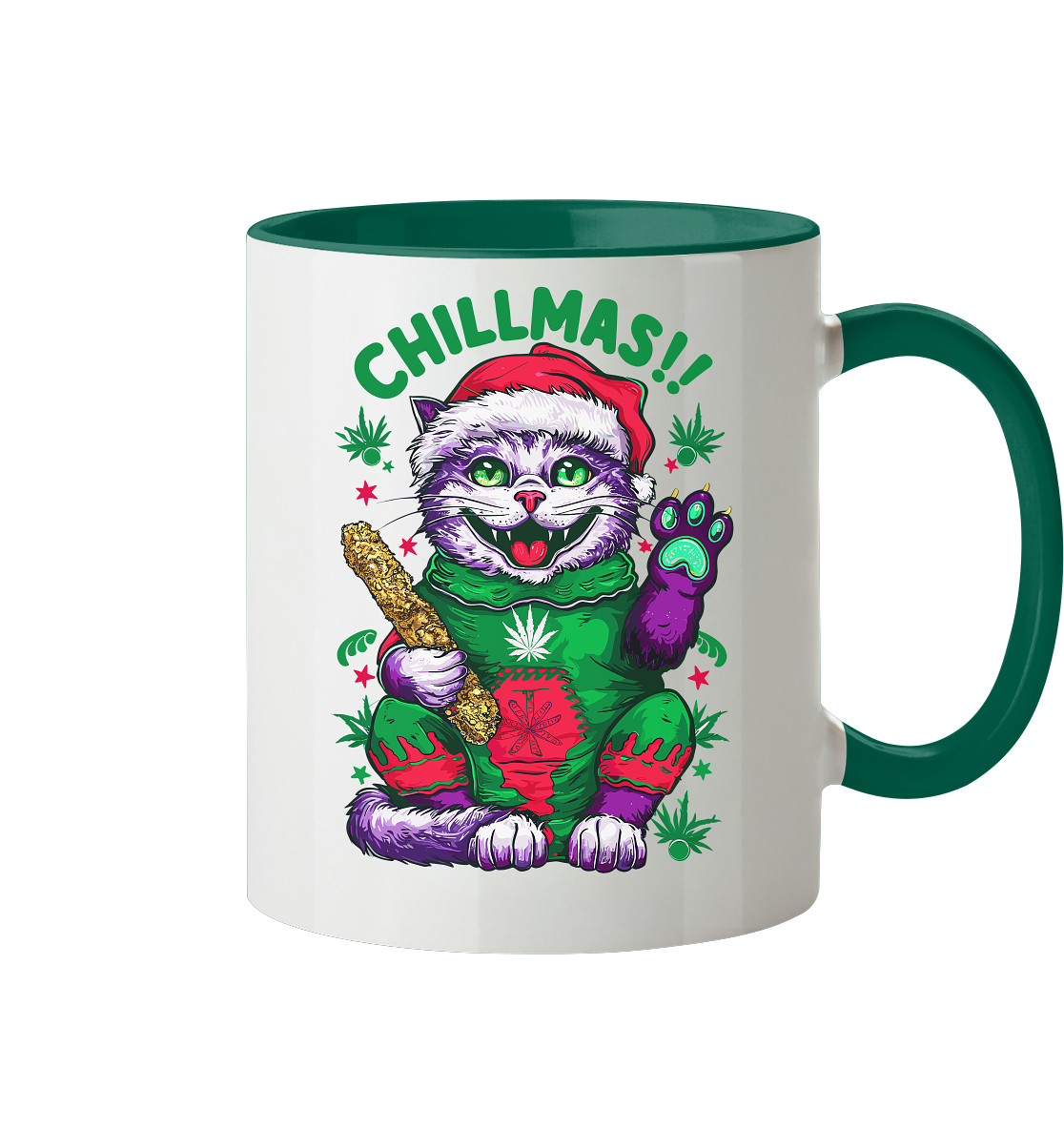 Chillmas Cat - Tasse zweifarbig