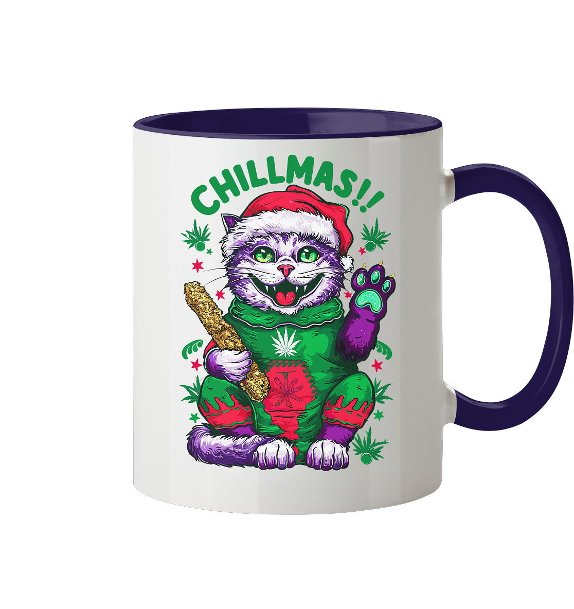 Chillmas Cat - Tasse zweifarbig