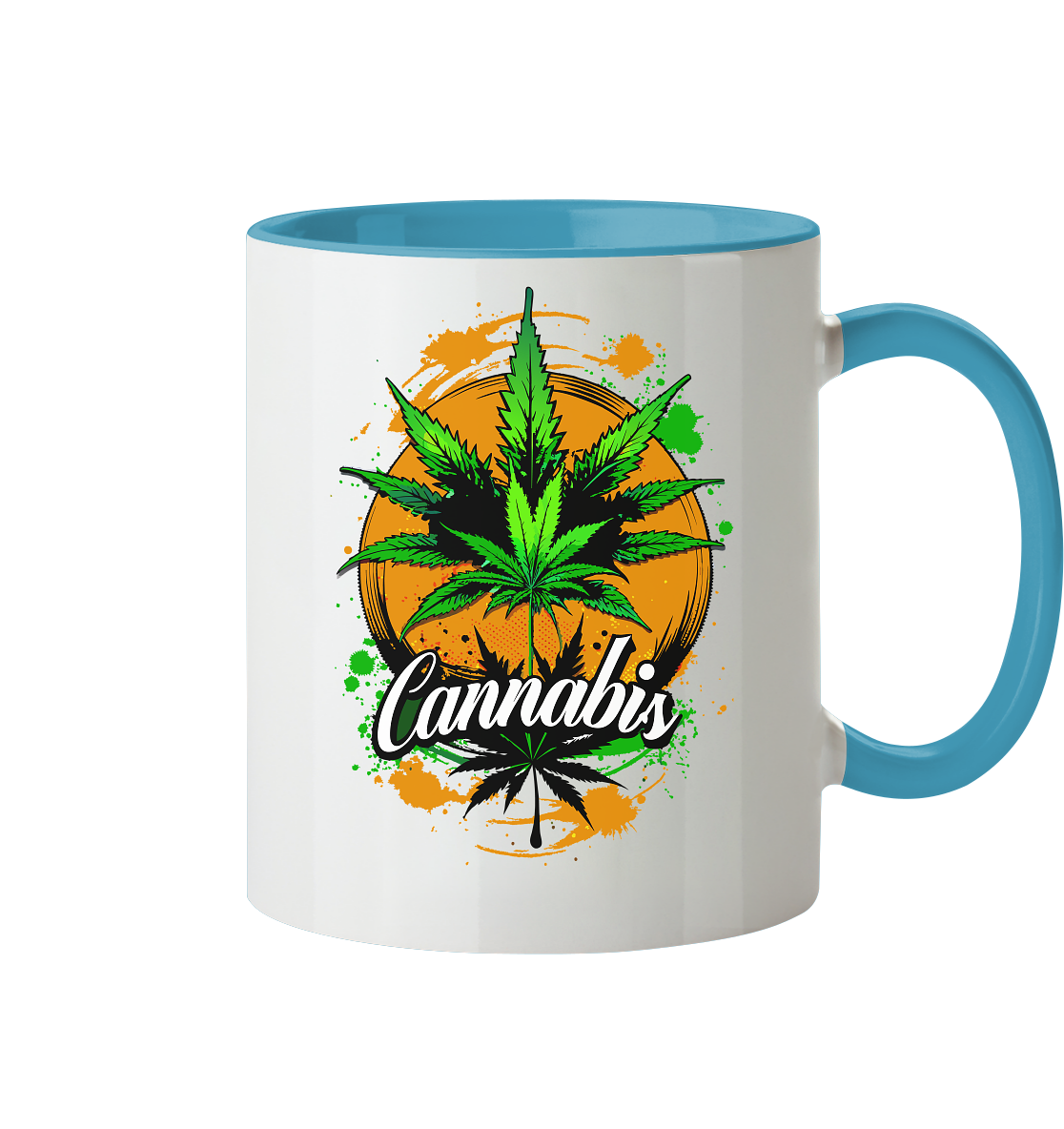 Orange Cannabis - Tasse zweifarbig