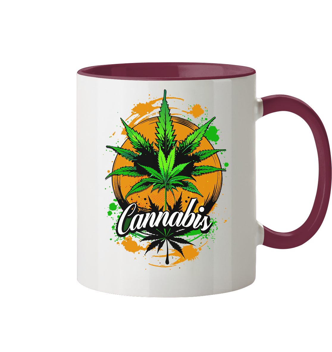 Orange Cannabis - Tasse zweifarbig