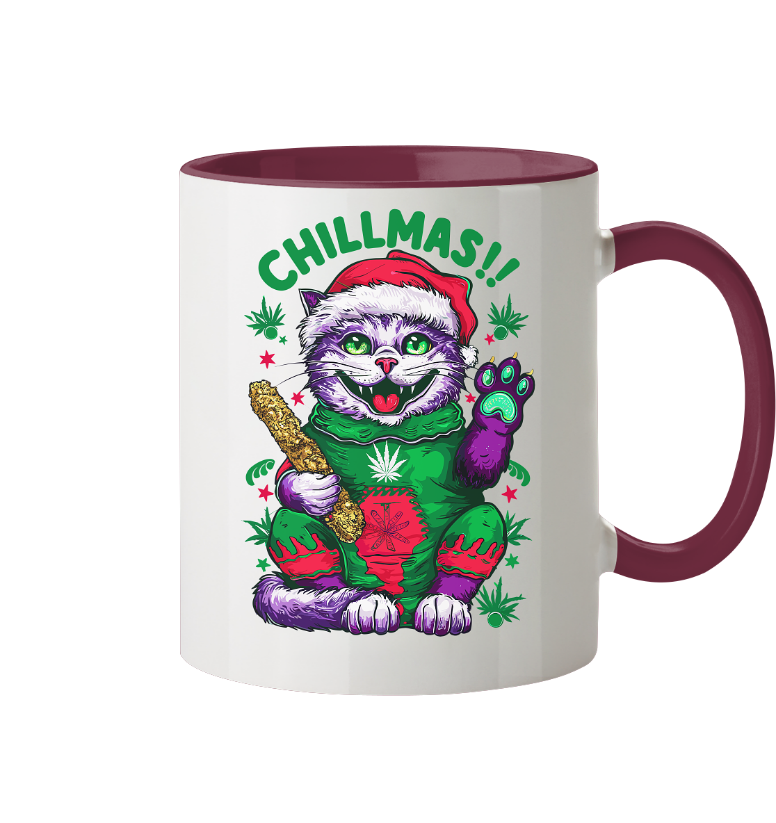 Chillmas Cat - Tasse zweifarbig